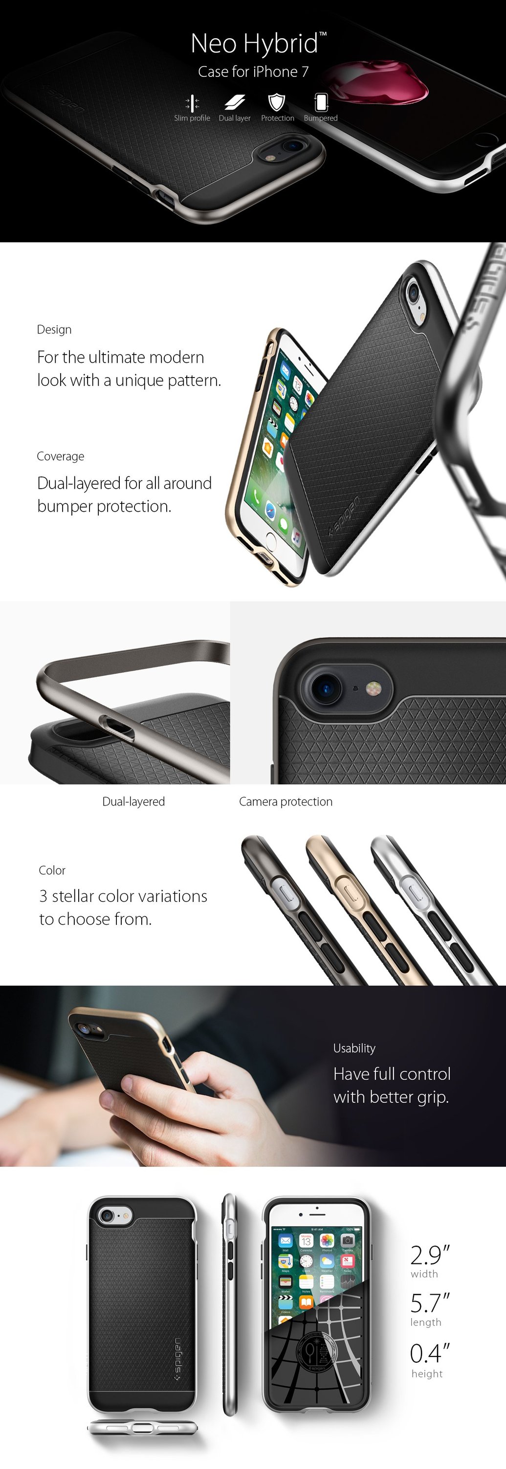 Spigen Neo Hybrid iPhone 7 Gun Metal