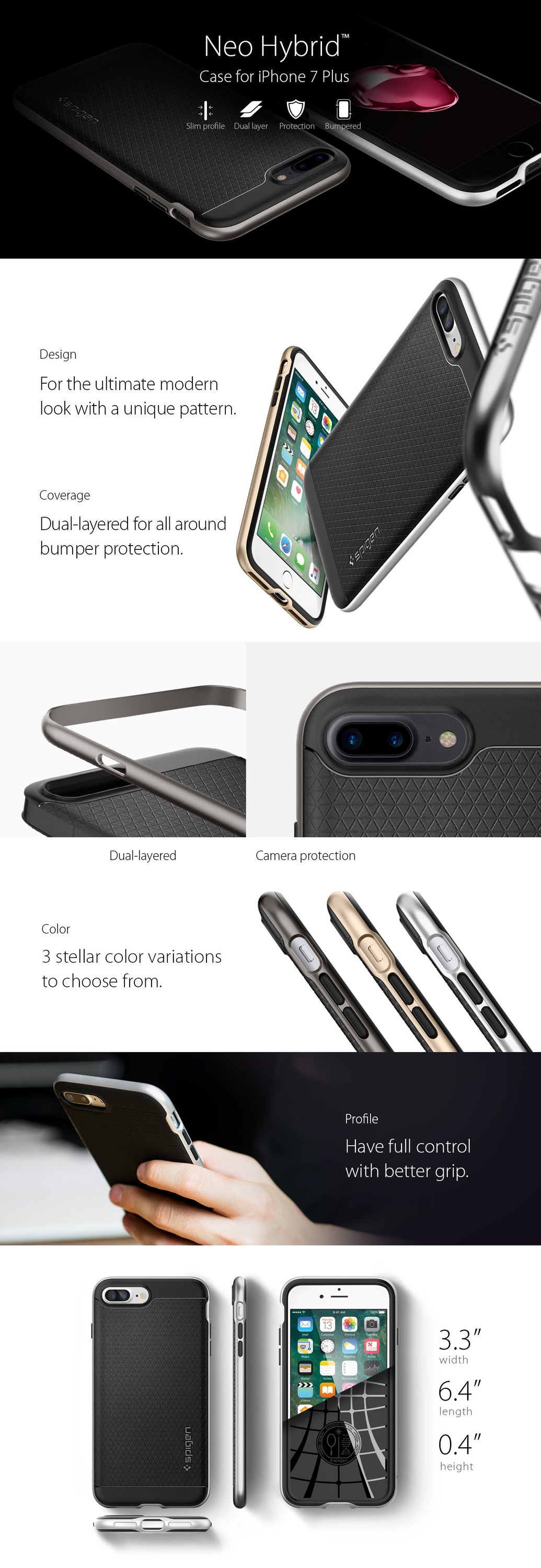 Spigen Neo Hybrid iPhone 7 Plus Gun Metal