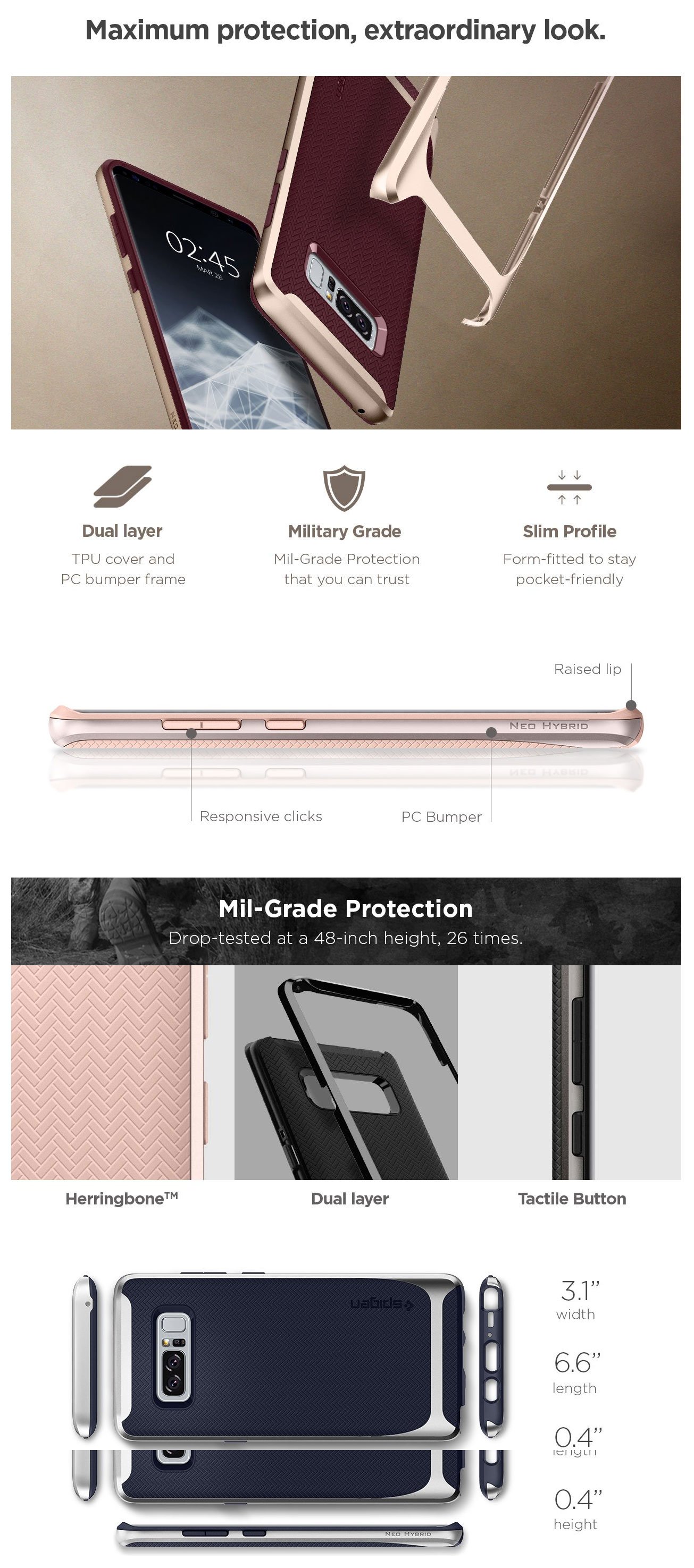 Spigen Neo Hybrid Galaxy Note 8 Gunmetal