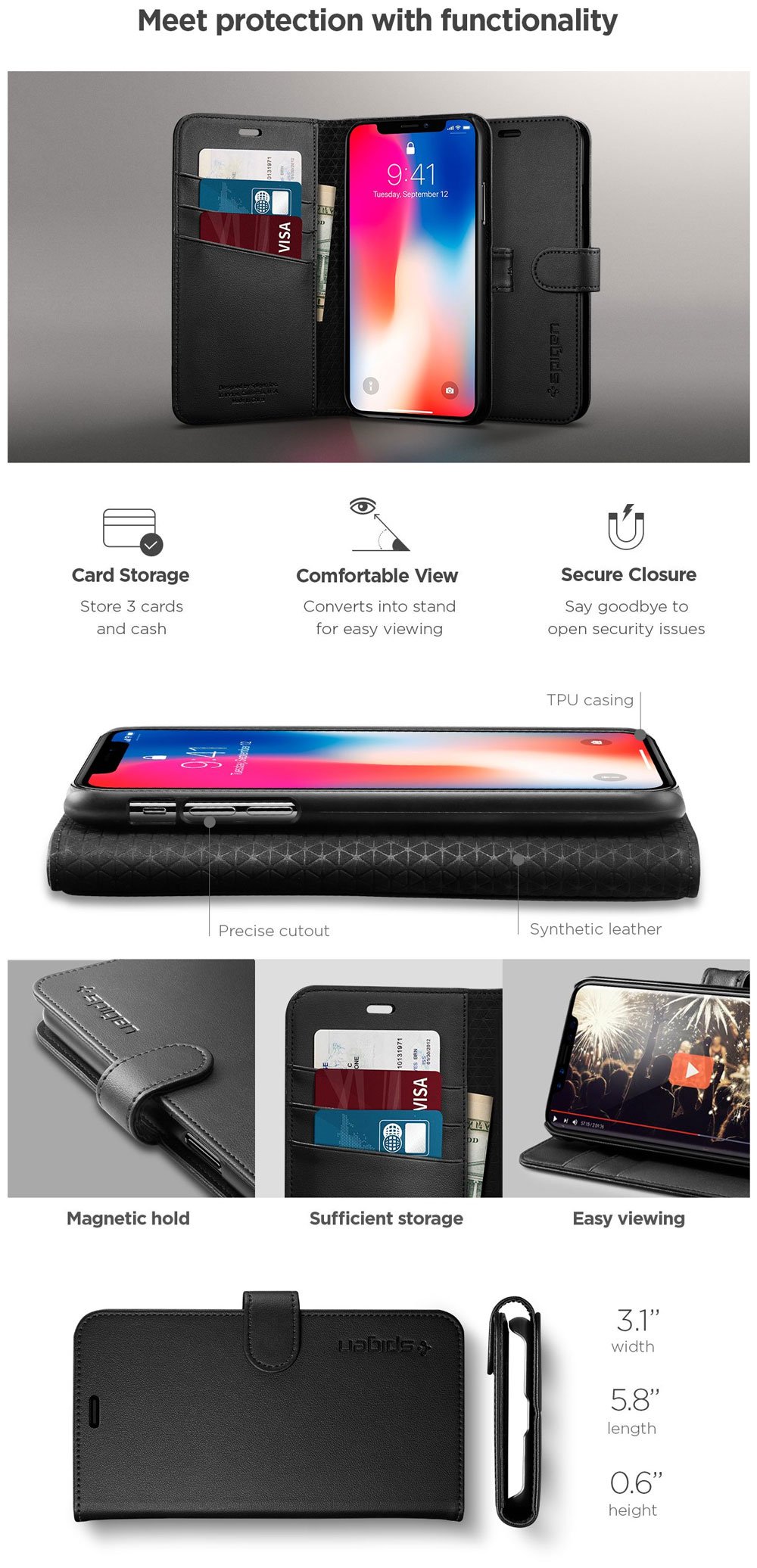 Spigen iPhone X Wallet S