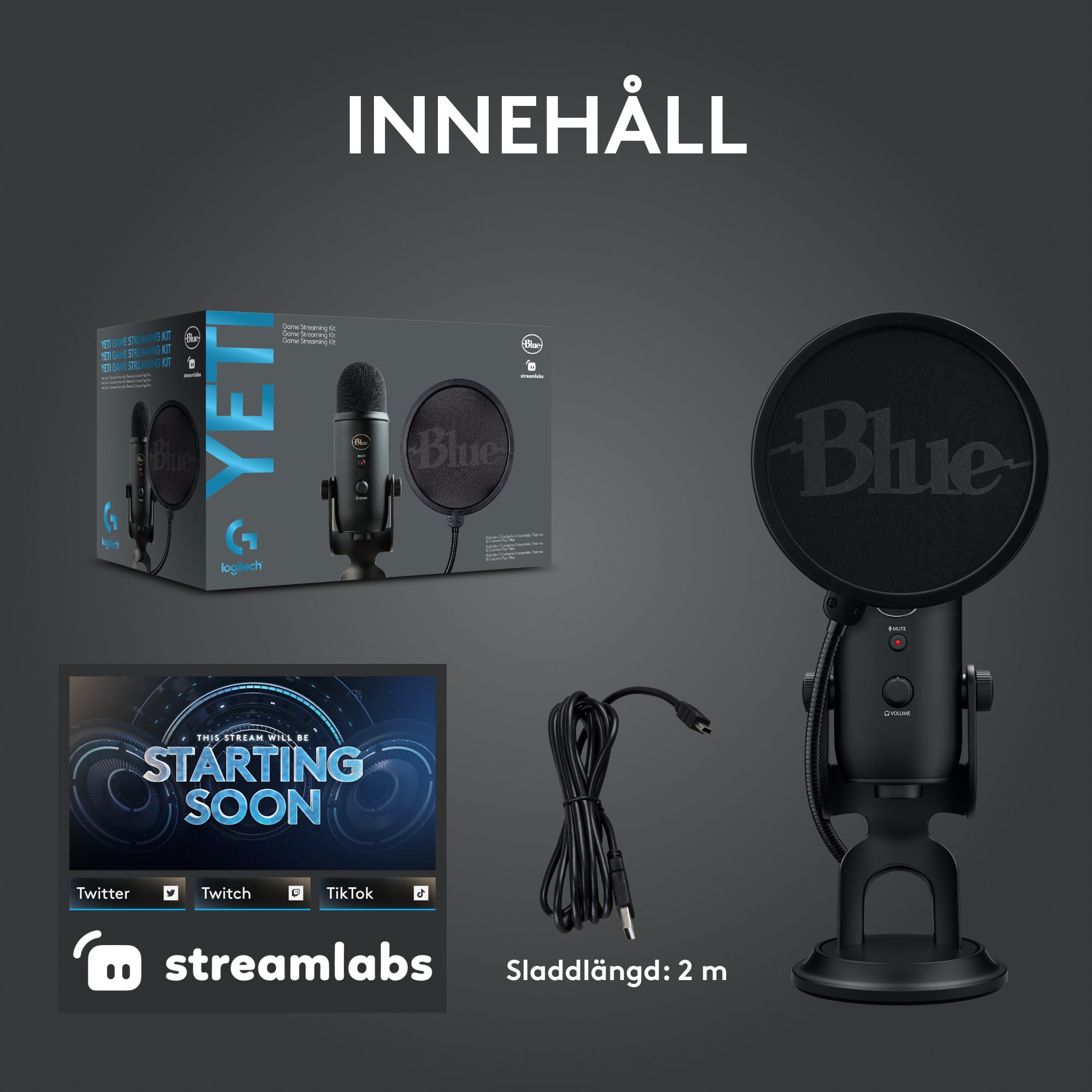 Yeti Game Streaming Kit Blackout - Inet.se