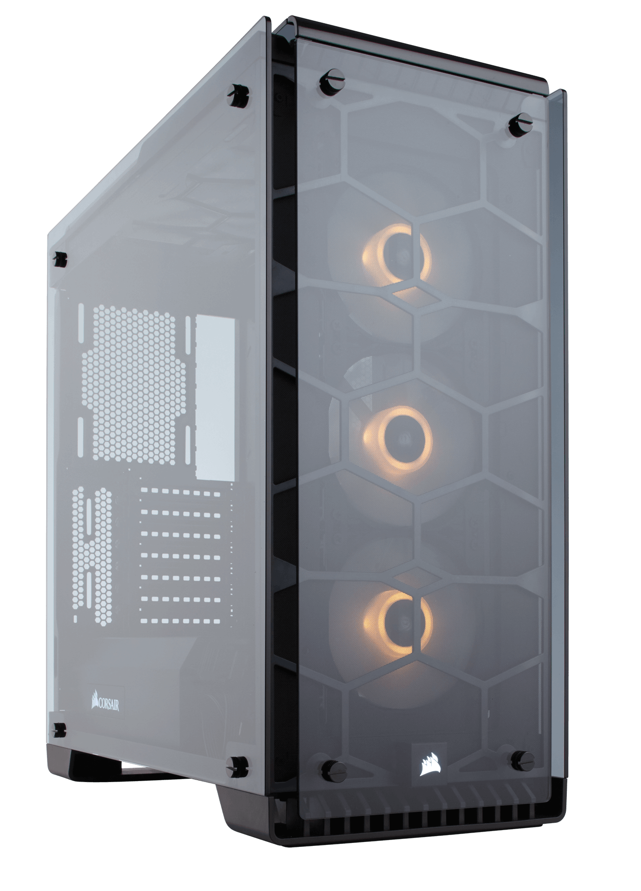 Kompakt Mid-Tower ATX, mit gehärtetem Glas und RGB-Lüftern verspiegelt Corsair Crystal 570X RGB Mirror Black PC-Gehäuse