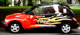 Taxibil med Inet-flames