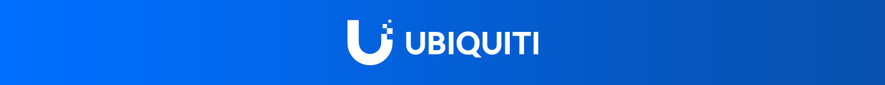 Ubiquiti logotyp på blå bakgrund