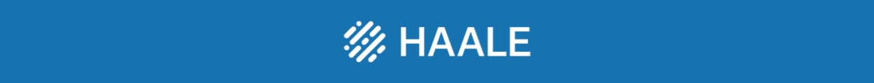 Haale logotyp på blå bakgrund