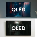 En QLED-TV och en OLED-TV