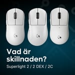Jämförelse mellan tre Logitech Pro X Superlight 2