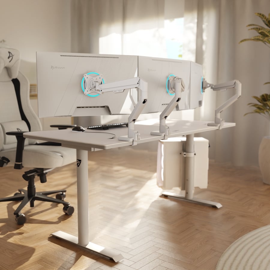 Tre armar med skärm