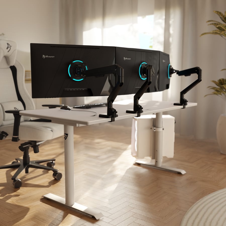 Tre armar med skärm