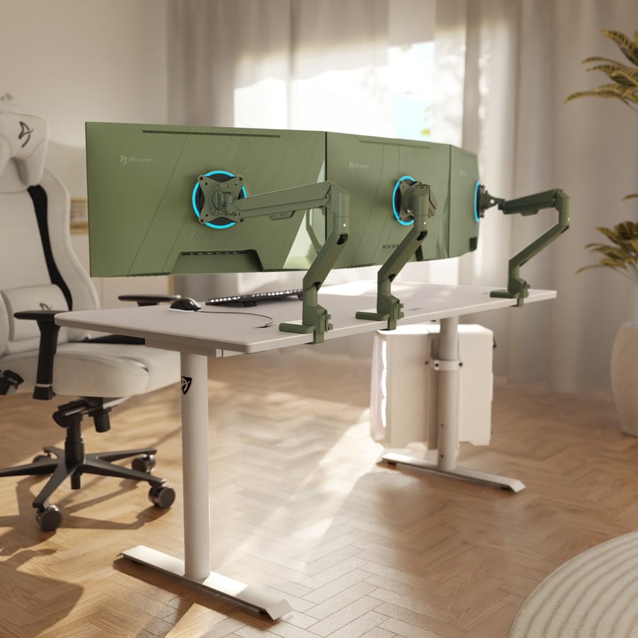 Tre armar med skärm