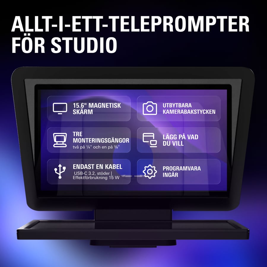 Allt i ett teleårpmpter för studio