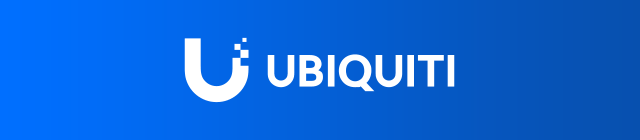 Ubiquiti logotyp på blå bakgrund