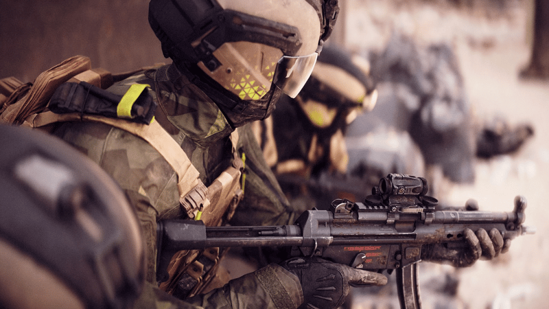 Närbild soldat