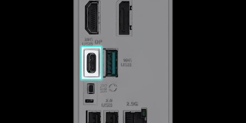 USB 20 Gbps-port med DP Alt Mode