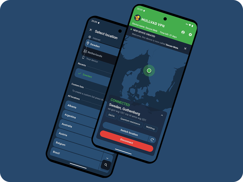 Mullvad VPN-tjänster