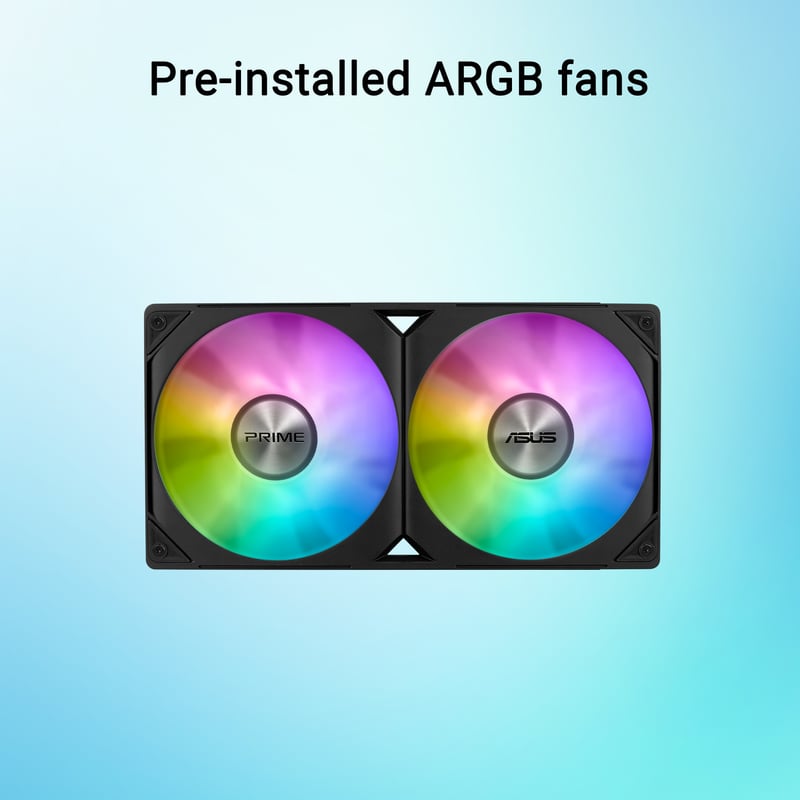 Bild på fläktar lysande i blått å grönt