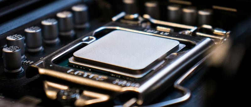 En processor monterad på ett moderkort