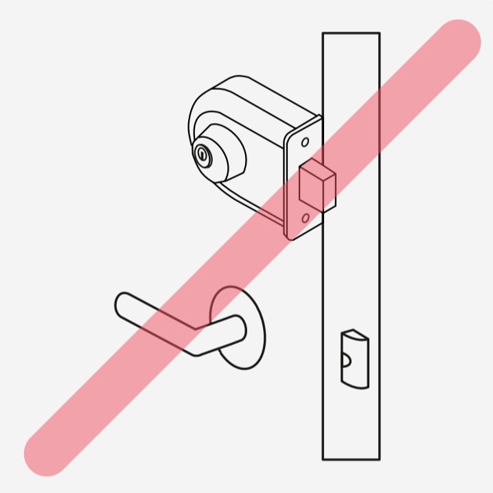 Illustration med lås separat från handtag