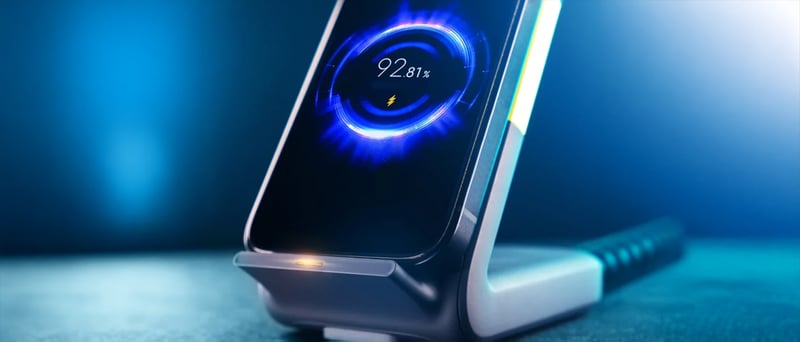 Telefon som laddar trådlöst