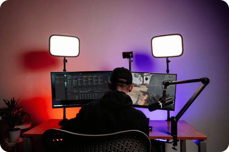 streamer vid dator