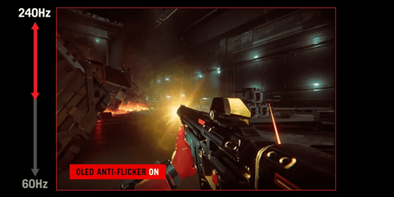 exempel på anti flicker mode aktiverat