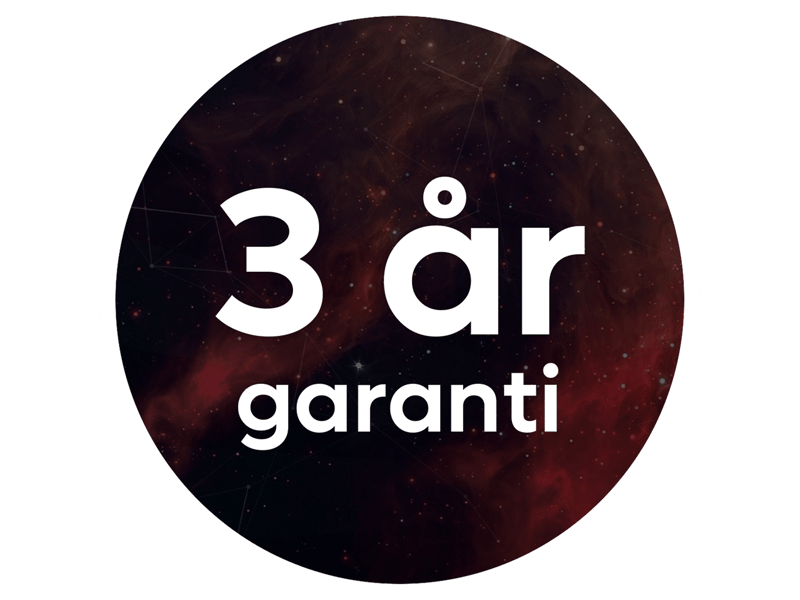 Badge som visar 3 års garanti