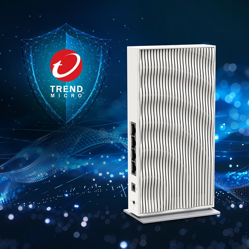 Acer router med Trend Micro logotyp