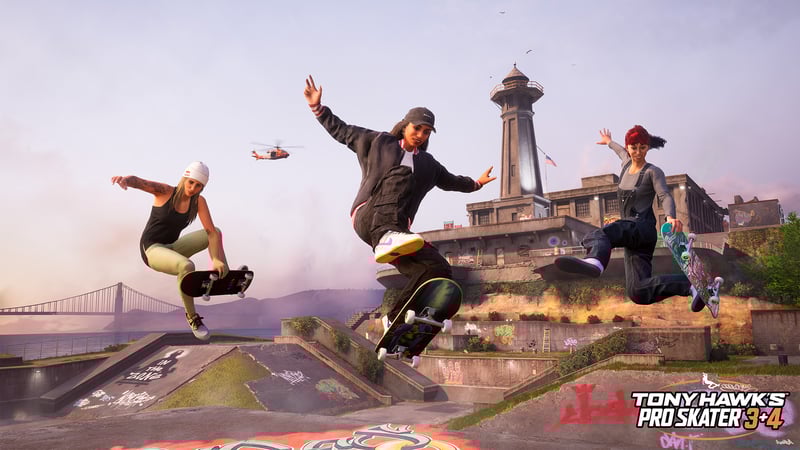 3 skateare som gör tricks