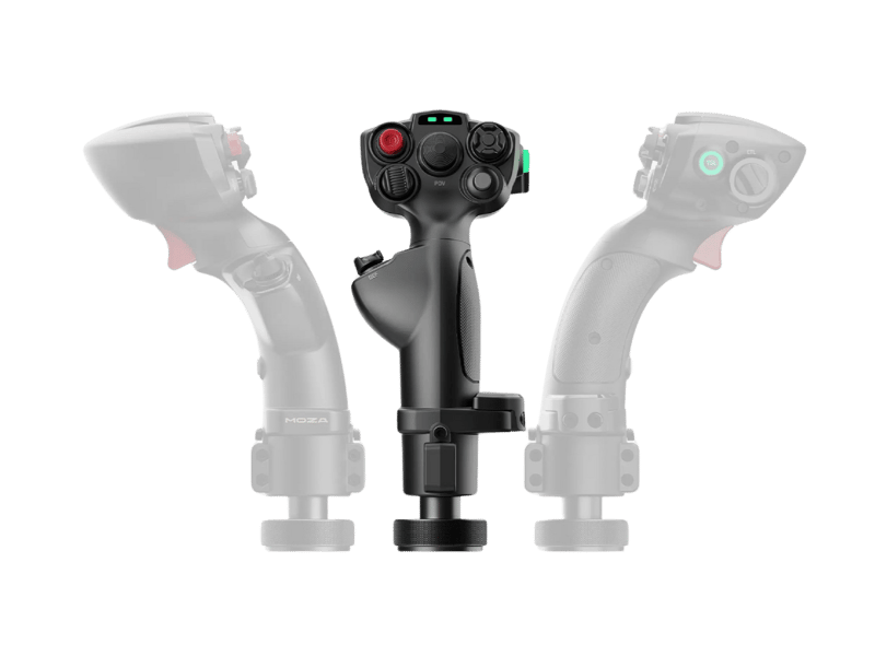 Flightstick i olika vinklar