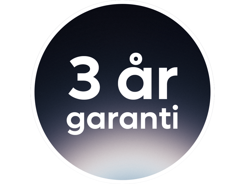 Badge som visar 3 års garanti