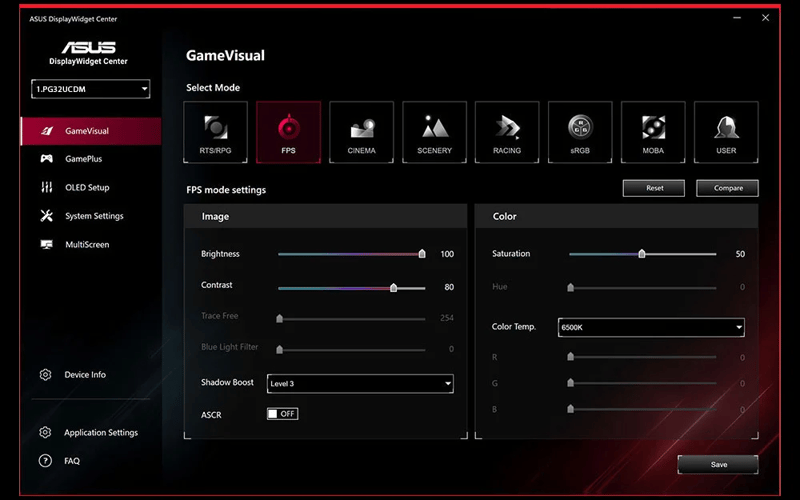 Asus game visual inställningar