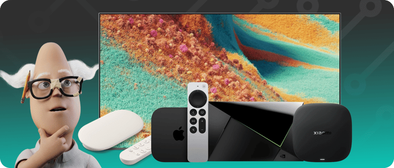 Dr Inet med en TV och flera mediaspelare