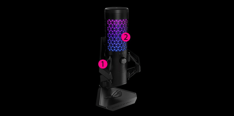 Carnyx med stödfäste och popfilter