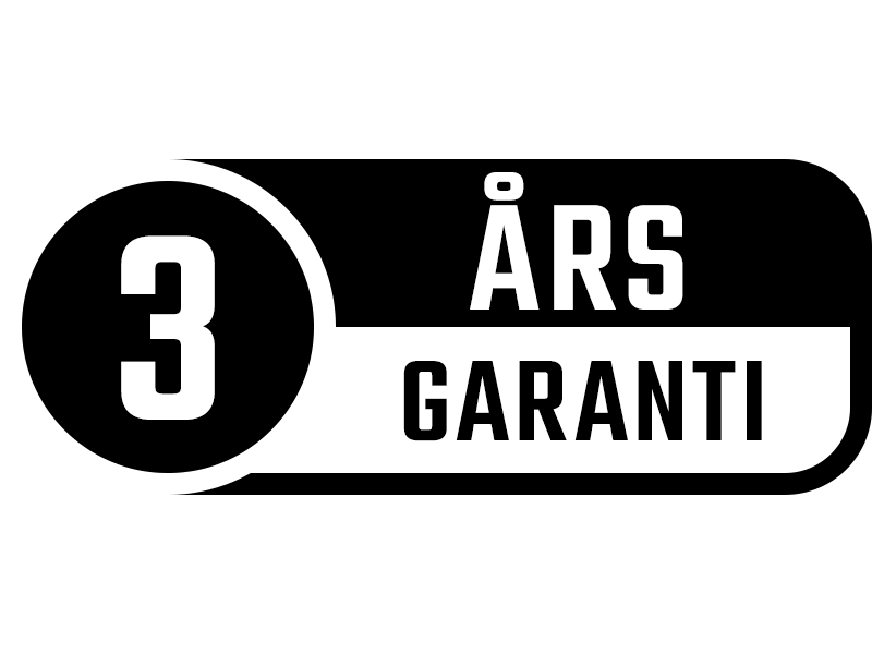 Badge som visar 3 års garanti