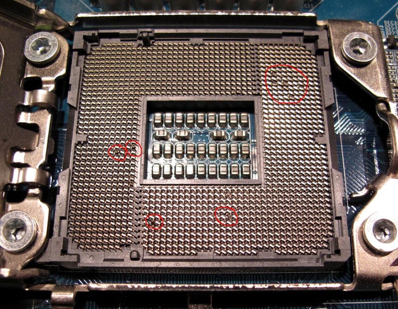 Skadade stift i CPU-socken