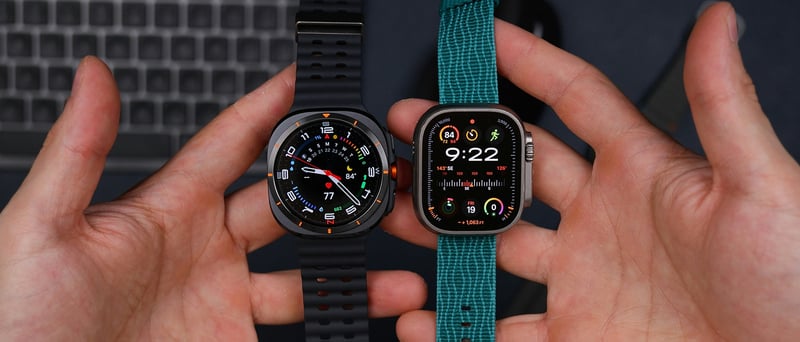 Två smartwatches sida vid sida