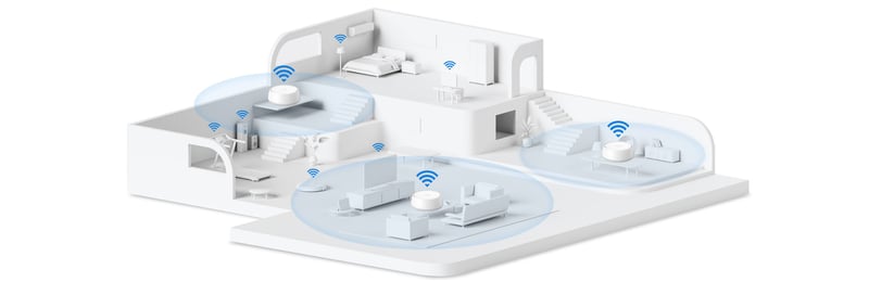 Karta över hus med TP-Link Deco WiFi