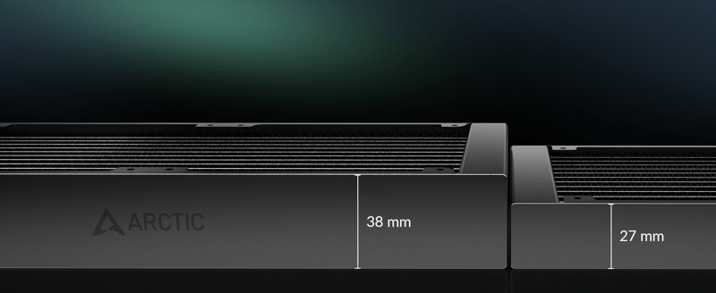 Bild som visar tjocklek på radiator