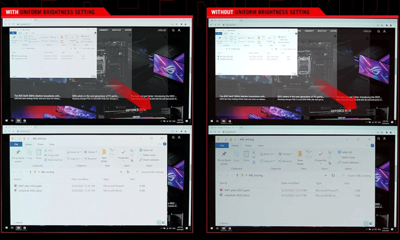 skillnaden mellan ljus inställningar 