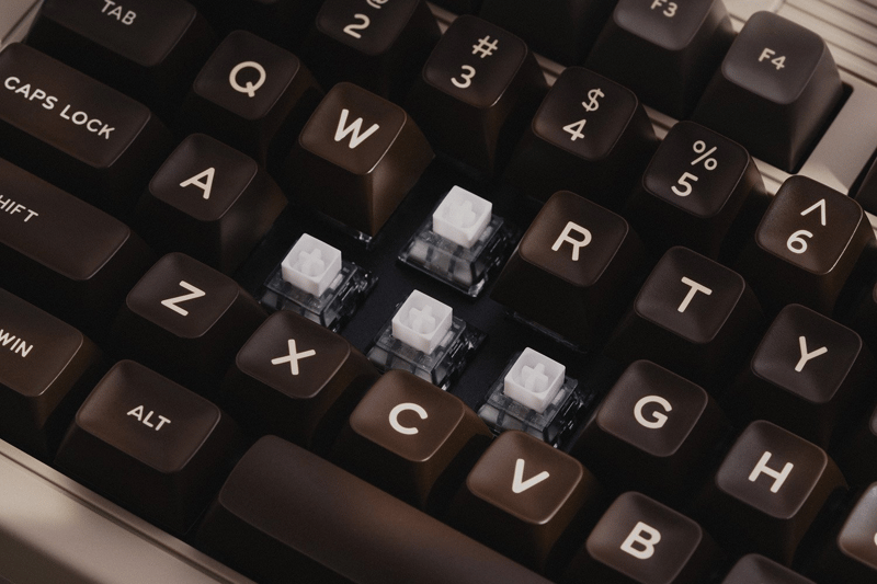 närbild utan keycaps