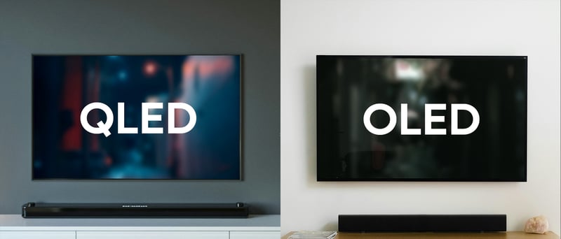 En QLED-TV och en OLED-TV