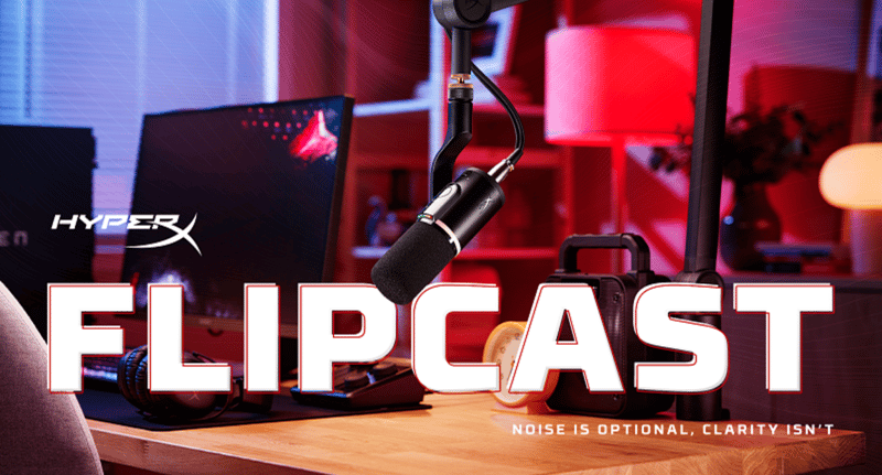 Flipscast på arm med text