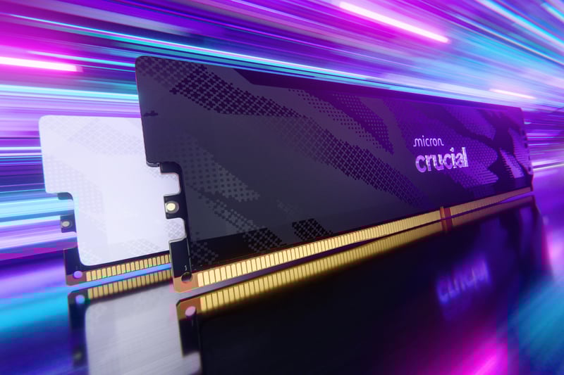 Bild på svart och vitt Crucial minne