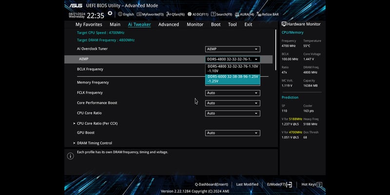 Enhanced Memory Profile i BIOS