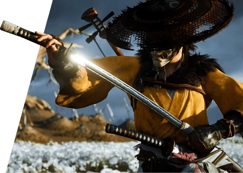 Samuraj med katana