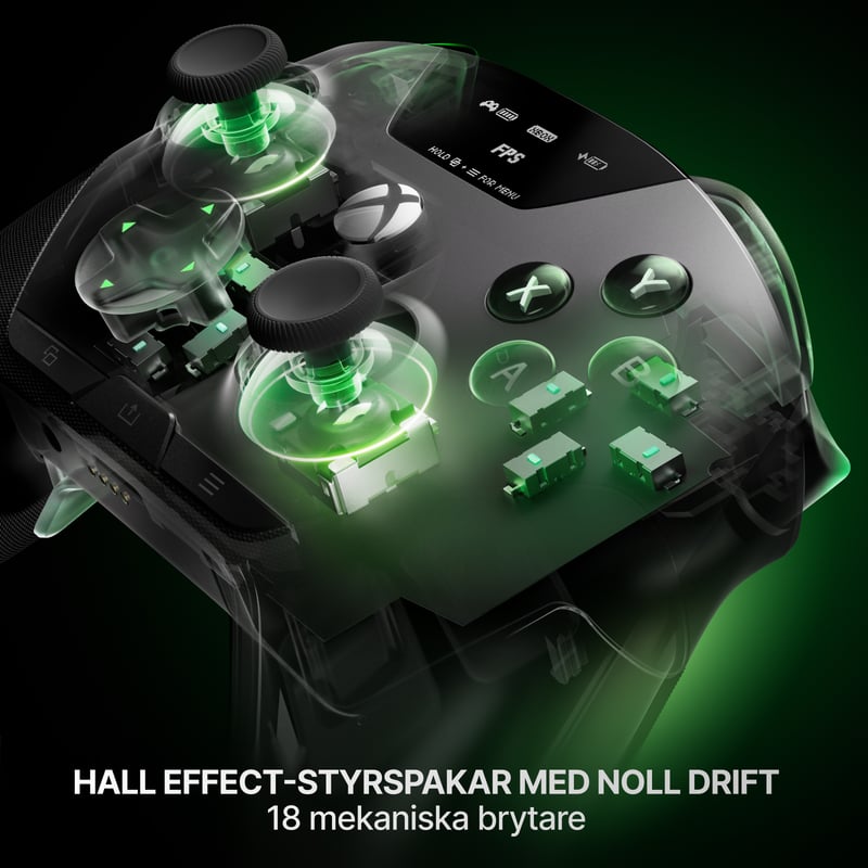 Joysticks med halleffect och mekaniska brytare