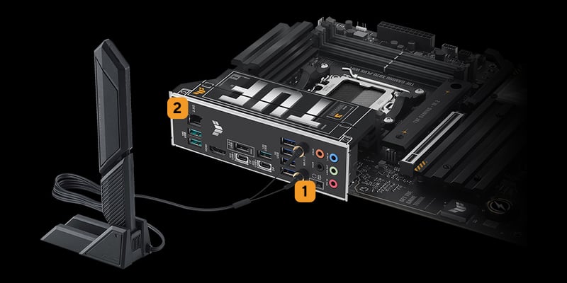 Moderkort och antenn