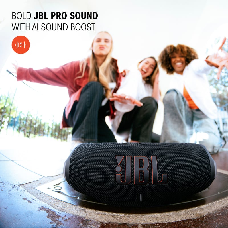 Kraftfullt JBL Pro-ljud med AI Sound Boost
