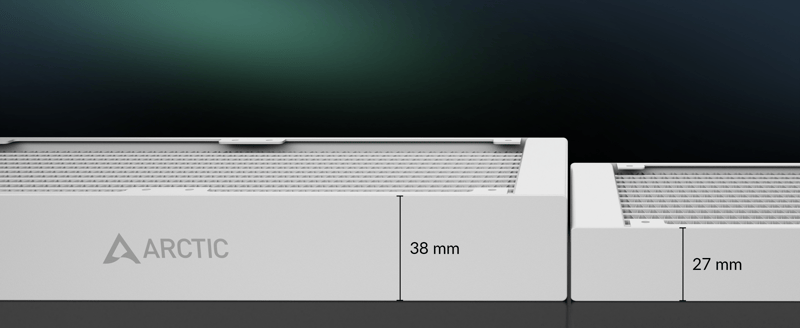 Bild som visar tjocklek på radiator