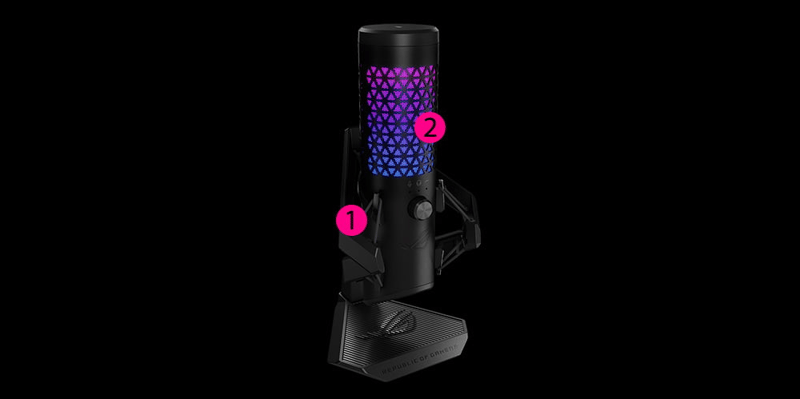 Carnyx med stödfäste och popfilter